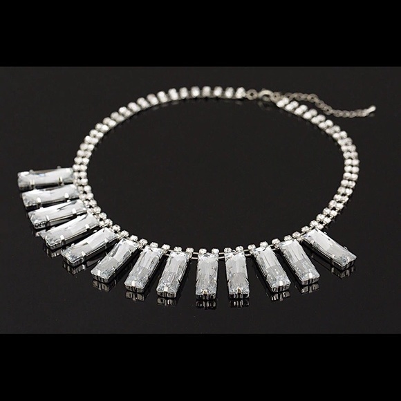 Clear Crystal Statement Necklace - Picture 4 of 4